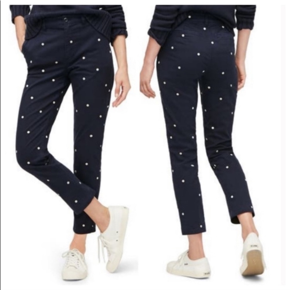J. Crew Vintage Straight Polka Dot Pants Sz 28